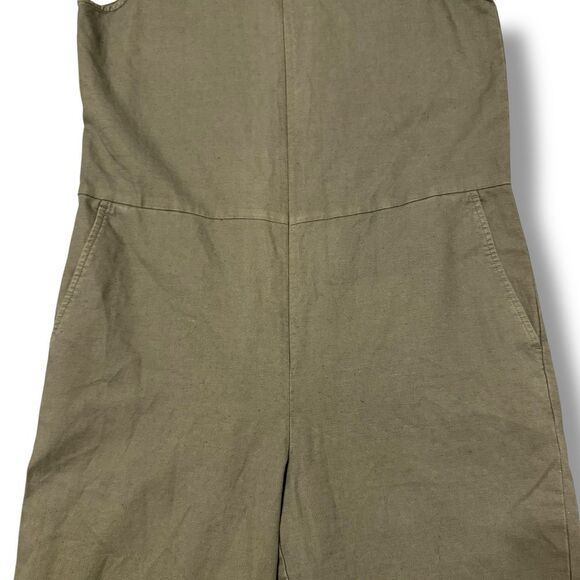 Eileen Fisher Olive Green Cotton Hemp Stretch Jumpsuit Small Medium - Picture 11 of 12